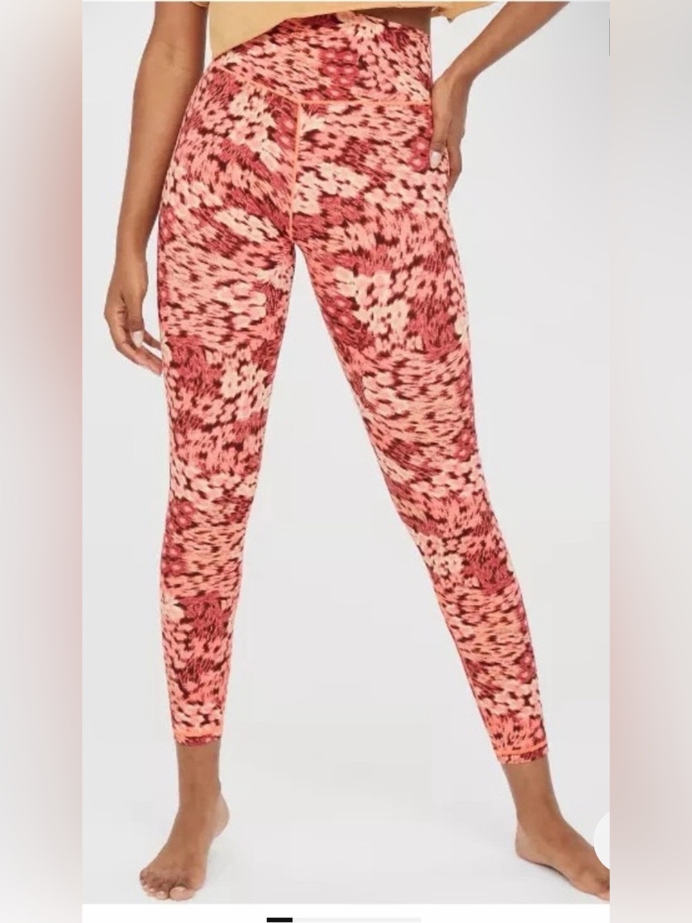 NWT Aerie Real Me 7/8th Printed Red Pink Leggings XS